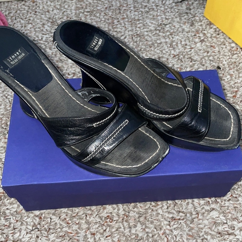 Black Stuart weitzman wedge heels